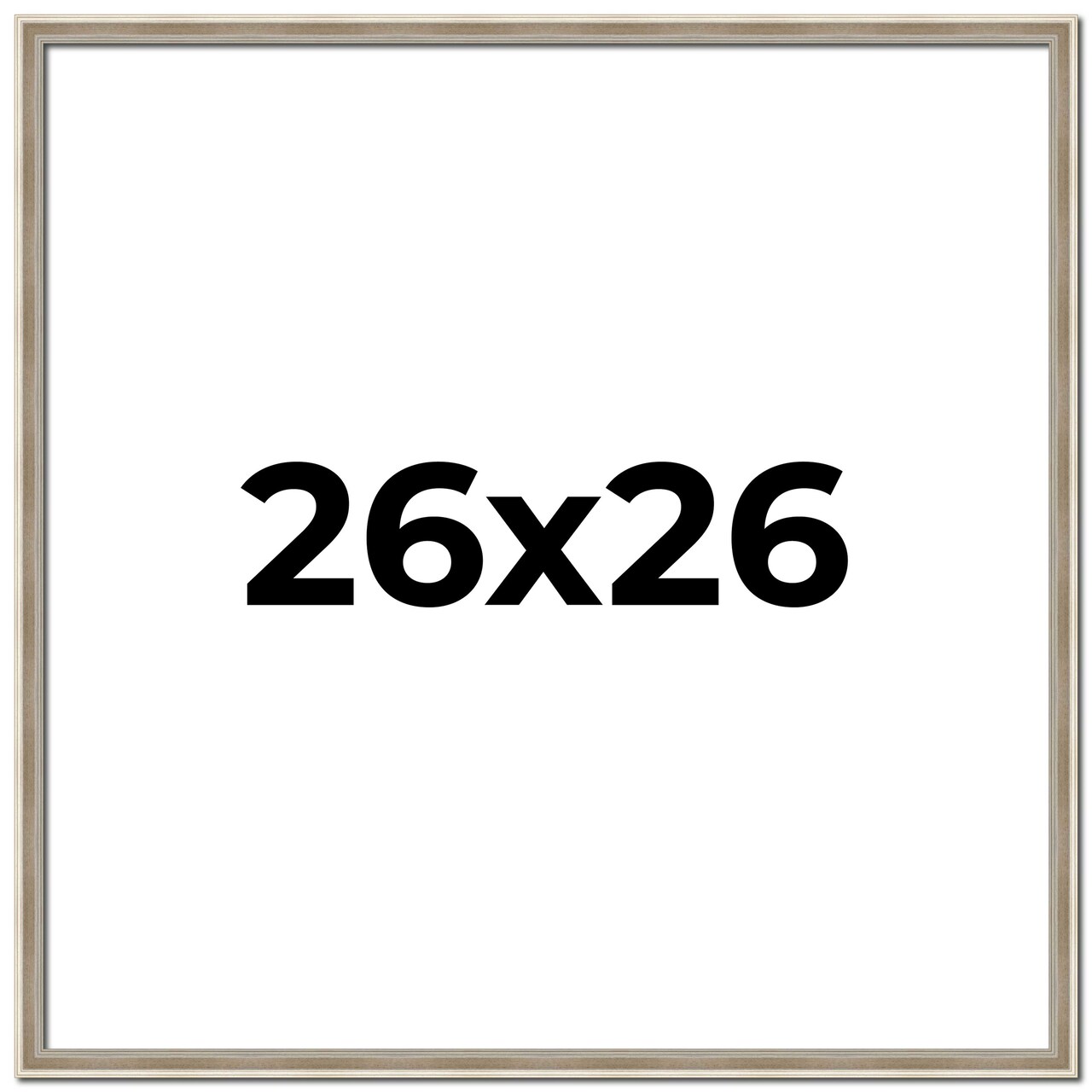 Square Classic Modern Silver Picture Frame - UV Acrylic, Foam Board Backing, Hanging Hardware